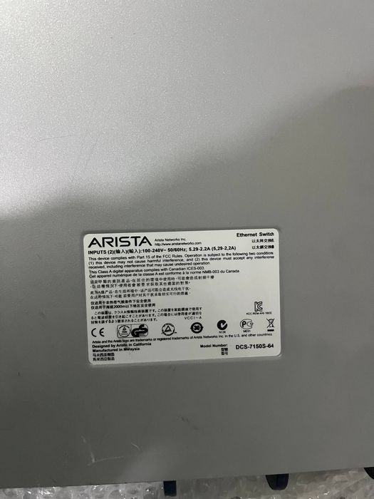 Сервер PowerEdge R630 та arista dcs-7150s-64
