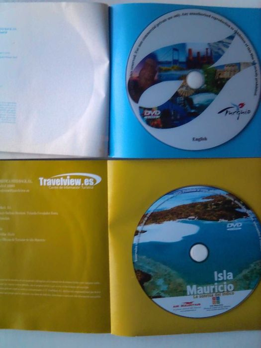 Guias das ilhas Maurícias e Turquia em DVD.