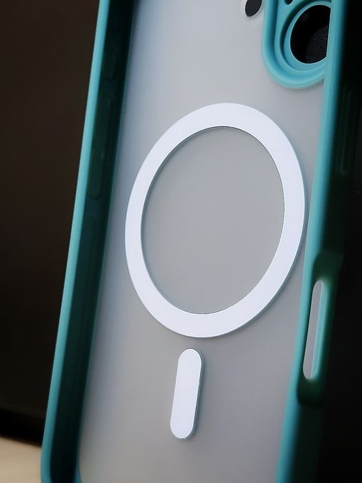 Apple Iphone 16 матовий силіконовий чохол бірюзовий magsafe tocol