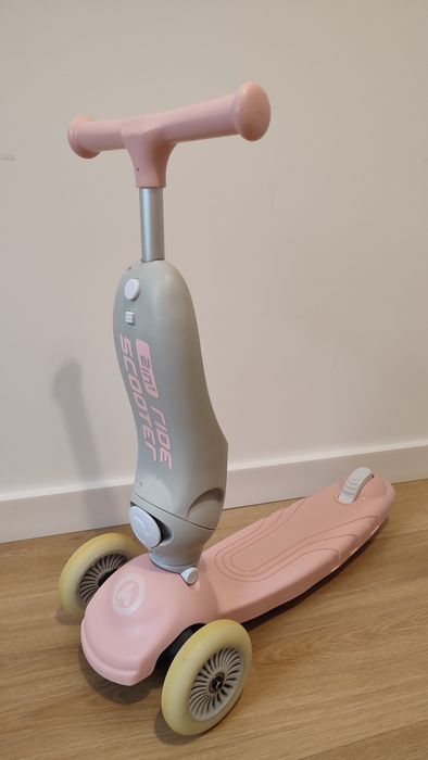 Hulajnoga i jeździk 2w1 Toys Scooter for Kids – różowa, koła LED