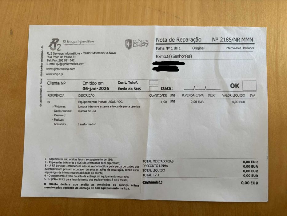 Portátil Asus Rog Strix G513, NVIDIA 3050 TI, (Pasta térmica nova)