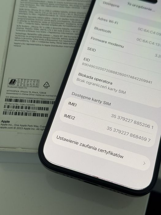 iPhone 15 BLACK 128GB