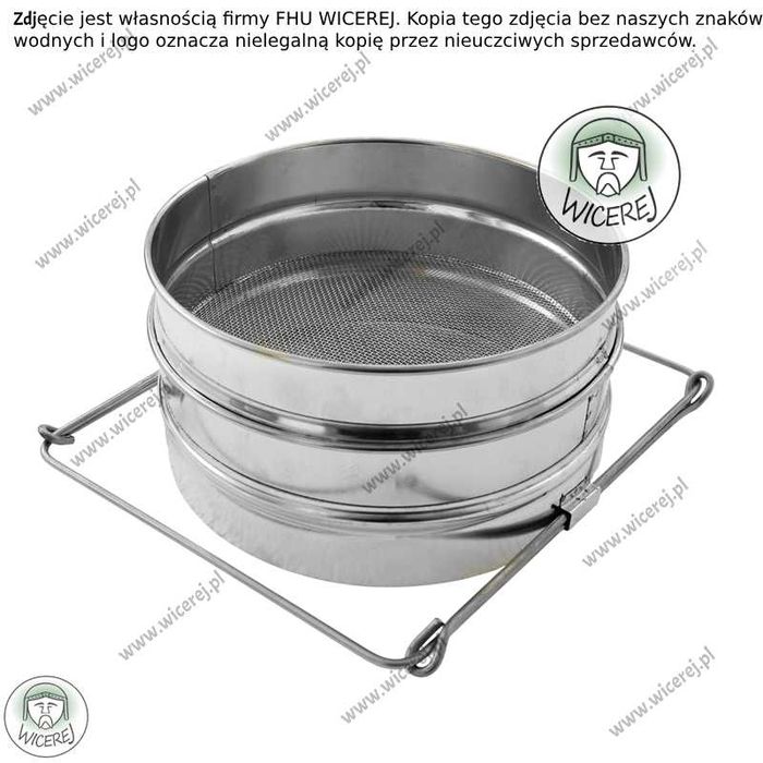 Sito do miodu płaskie podwójne śr.20cm filtr do miodu cedzidło na miód