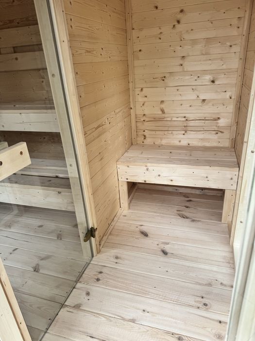 Sauna fińska  , sauna mokra ogrodowa opalana drewnem