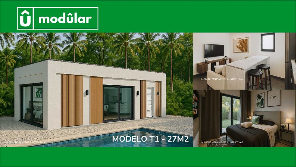 Casas Móveis Modulares - T0 18m² - T1 27m² - T2 36m²