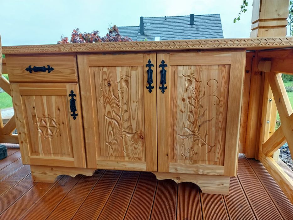 Meble drewniane schody drzwi balustrady