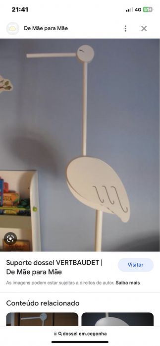 Dossel para cama bebeem cegonha