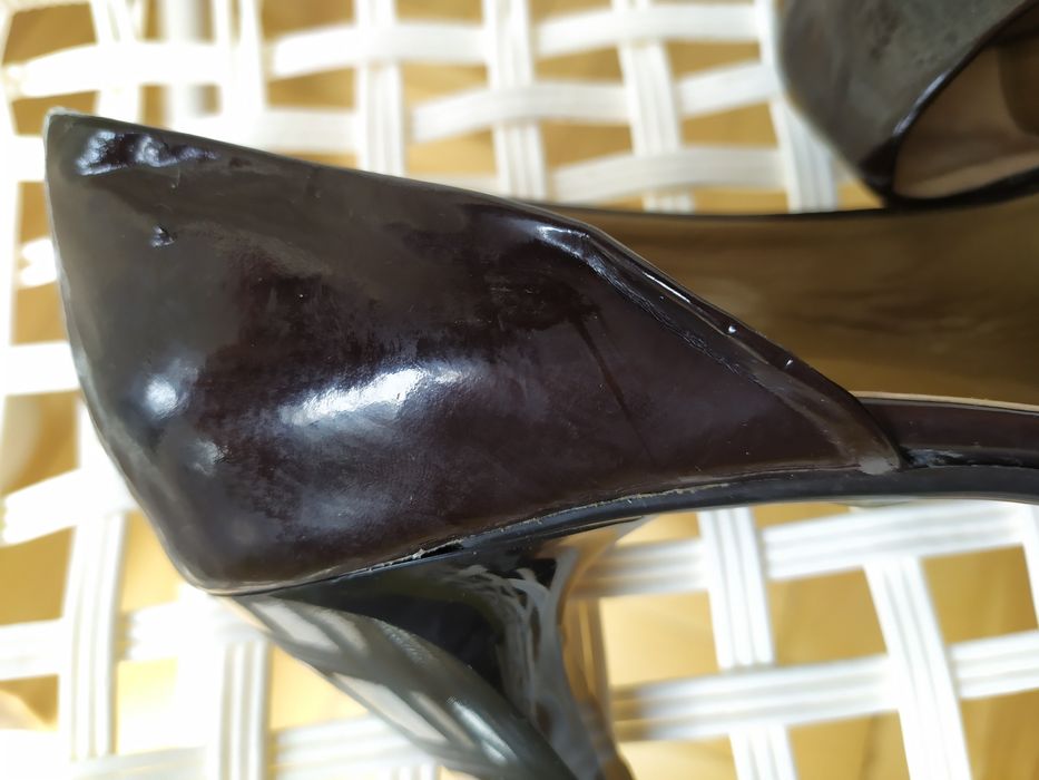 Buty skórzane włoskie lakierki damskie