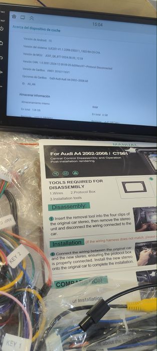 магнітола 6/128 ГБ 8-ядерний Android 15 для Audi A4 S4 RS4 2002-2008