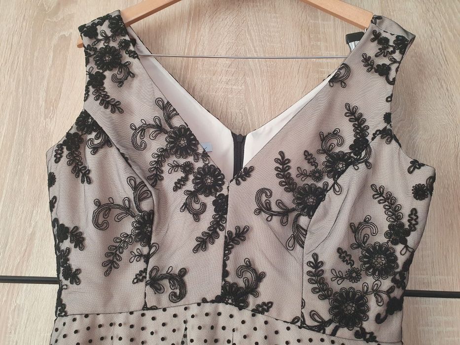 Sukienka midi ciążowa tiul z koronką