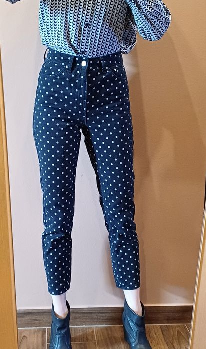 Jeansy w kropki Topshop S