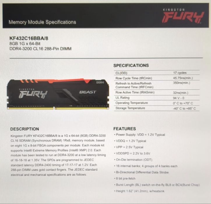 Memórias Ram Fury 8GB