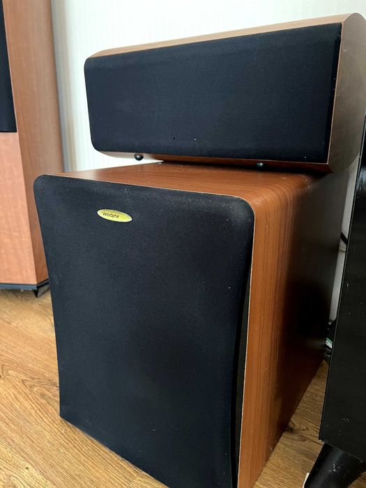 Акустична система wharfedale+сабвуфер velodyne+ресивер marantz