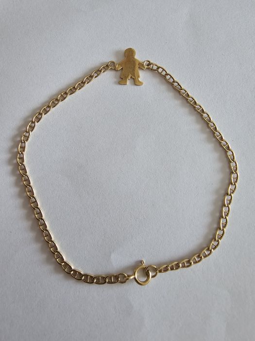 Pulseira ouro 18k com boneco
