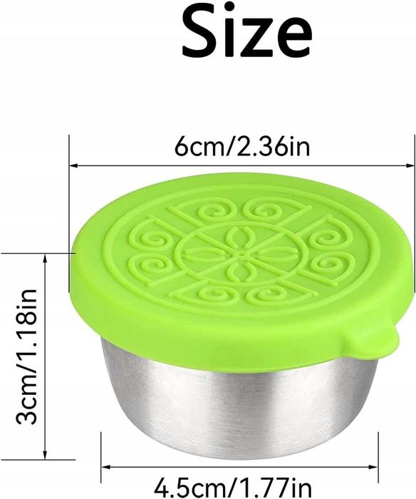 4 sztuki pojemników na dressing ze stali nierdzewnej, pojemność 50 ml