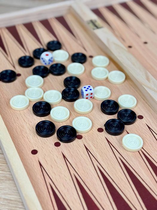 Шашки шахи нарди магнітні 3 в 1 дерев'яні 29 см поле якісні шахматы