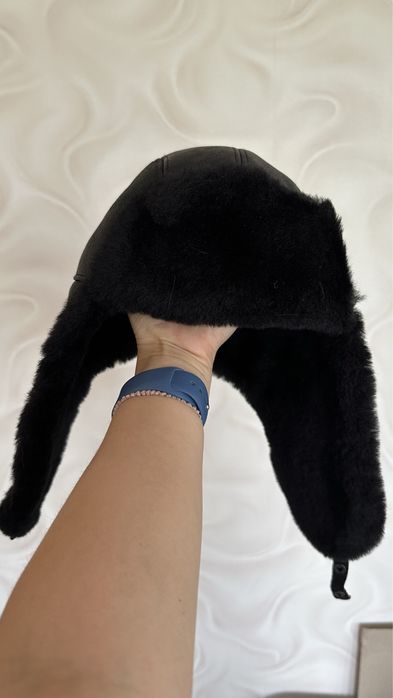 Шапка-ушанка замшева