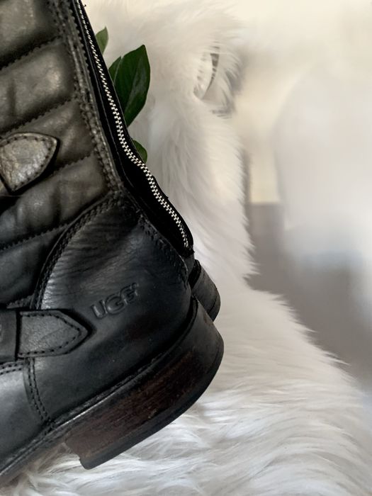 UGG 39 czarne kozaki logo skóra naturalna