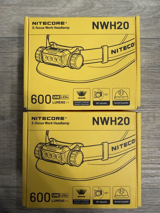 Налобний ліхтар Nitecore NWH20, що фокусується, з білим і червоним світлом (USB-C) з акумулятором