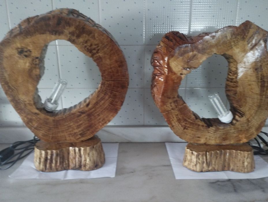Conjunto de candeeiros em carvalho