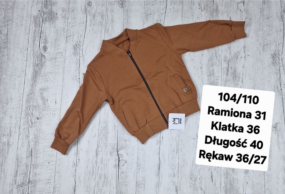 Bluza bawełniana chłopięca bomberka mimi karmelowa 104-110