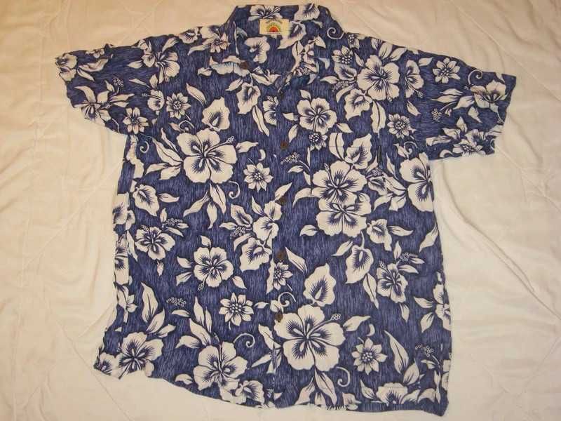 koszula krótki rękaw hawajska kwiaty Indonezja wiskoza rayon S M