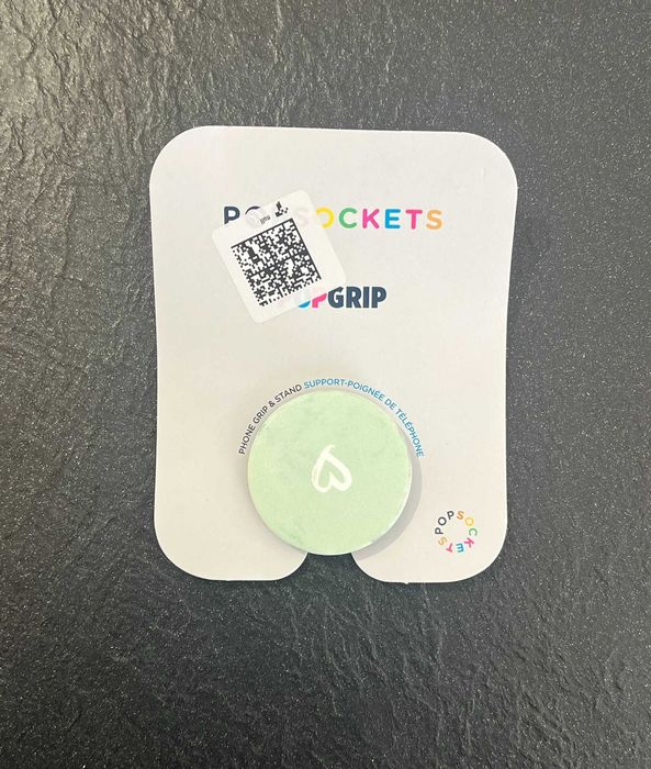 PopSockets z uchwytem PopGrip Ręcznie rysowane serce kolor szałwiowy