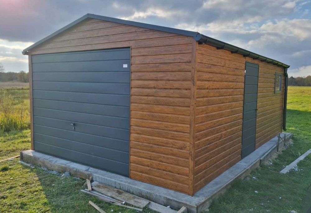 Garaż Blaszany 4x6 dach dwuspadowy, Konstrukcja Wzmocniona, Producent