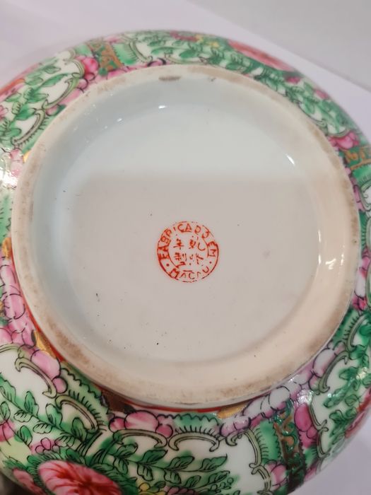 Taça antiga decorativa porcelana chinesa