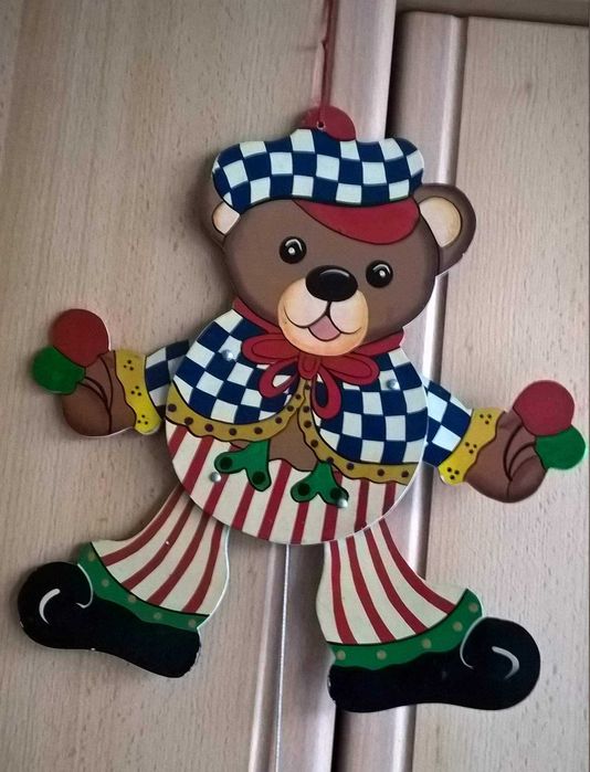 Zegar Polly i Miś Zawieszka do Pokoju Dziecięcego.