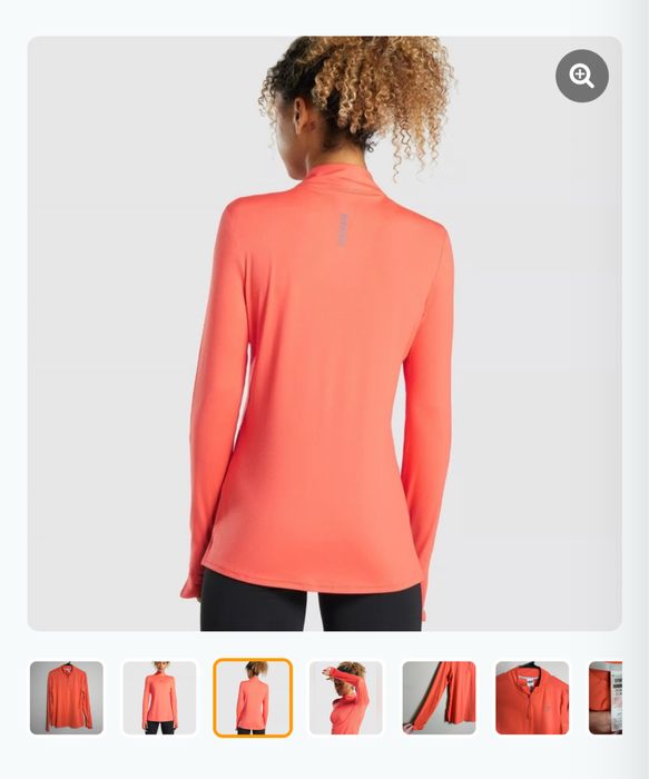 (M/L) Gymshark Speed Running Zip-up Orange рашгард кофта лонгслів лонг