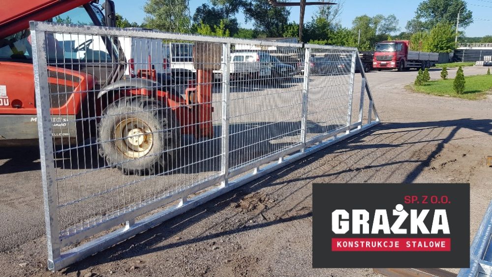 Brama przesuwna i furtka z siatką 3D ocynk 6,7m producent