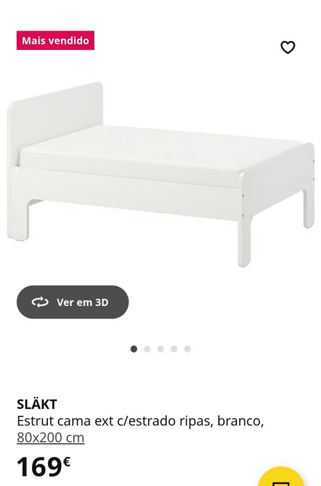 Cama  Solteiro 80x200cm ikea  C/colchão  Usado Bom Estado Faço Entrega