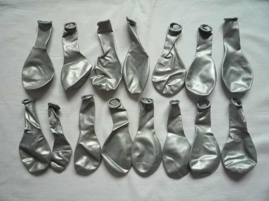 15 sztuk Balony 23cm Chrome Gray Szare Metaliczne
