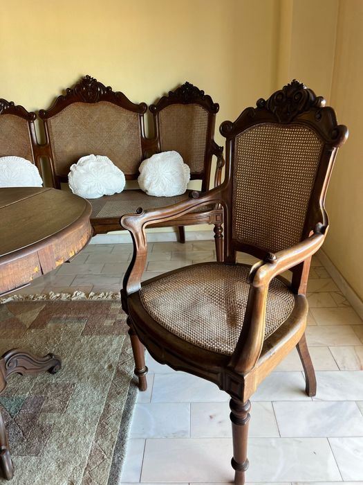 Conjunto canapé palhinha