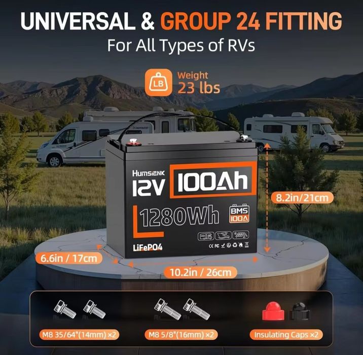 Акумулятор lifepo4 12V 100Ah Humsienk  1280Wh