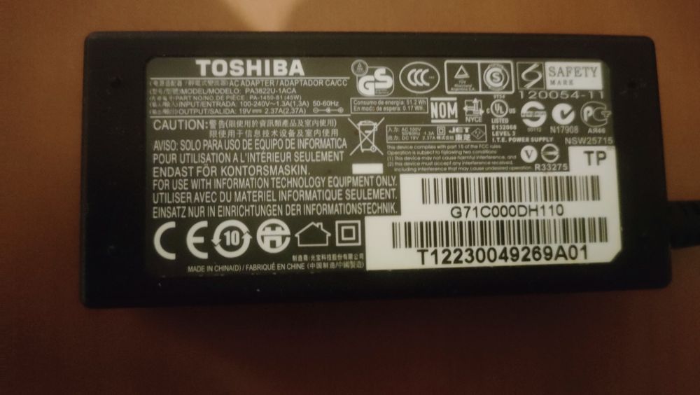 Adaptador computador Toshiba