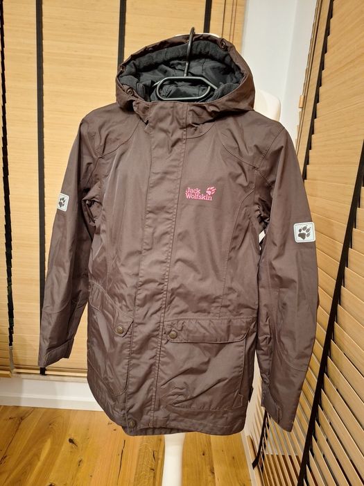 Jack Wolfskin, dziewczęca kurtka przeciwdeszczowa, r. 140/146