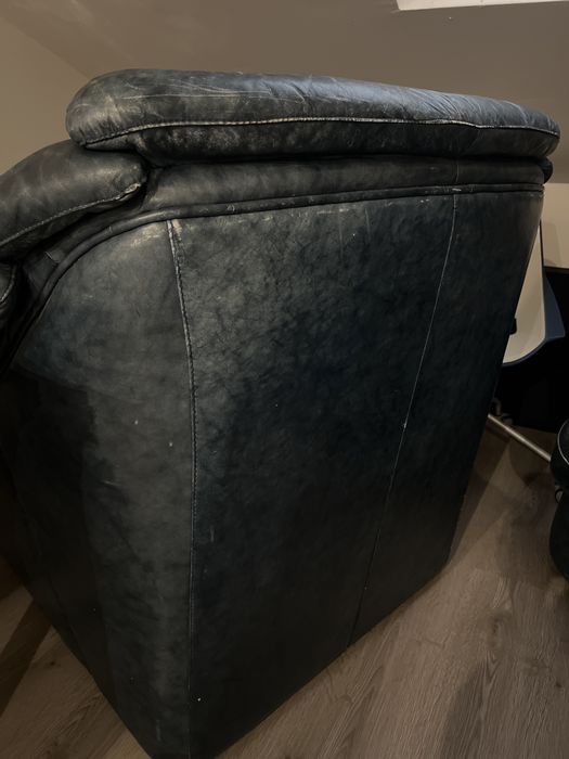 Sofás em Pele Azul Mármore