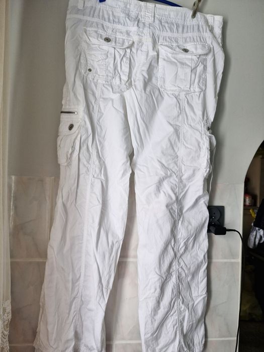 Białe spodnie damskie  bojówki XXL Next t