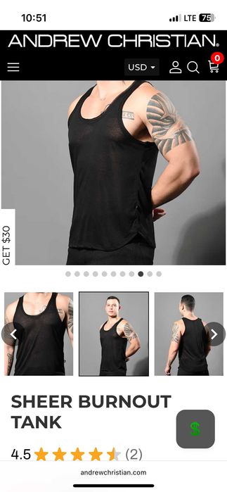 Майки чоловічі Andrew Christian для занять спортом/відпочинку