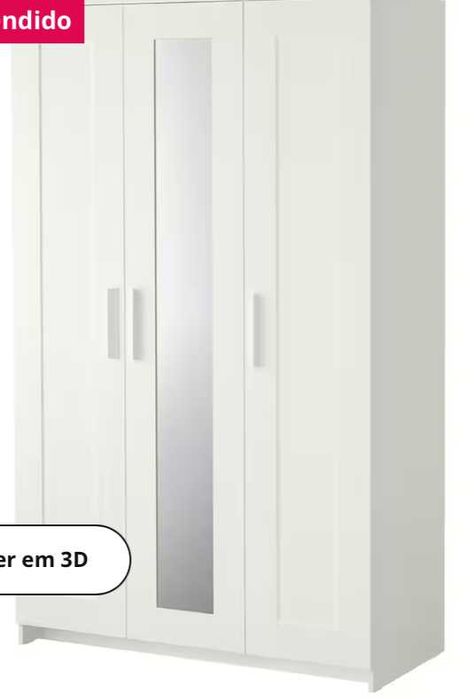 Roupeiro c/3 portas, branco, IKEA (BRIMNES)