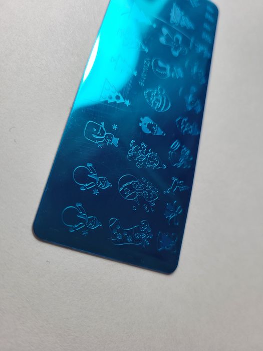 Blaszka płytka do stempli paznokci świąteczna choinki bałwanki Mikołaj