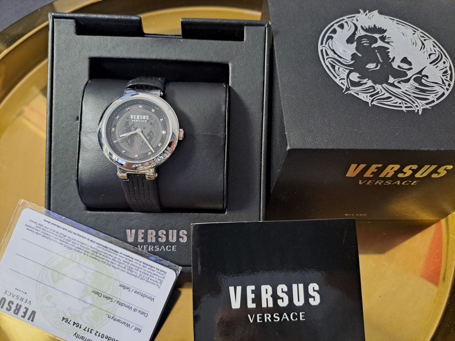 Nowy Zegarek versace versus damski srebrny czarny pasek mały oryginaln