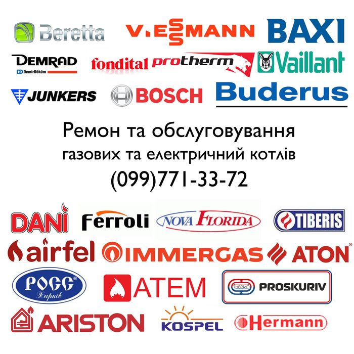 Ремонт та обслуговування газових та електричних котлів