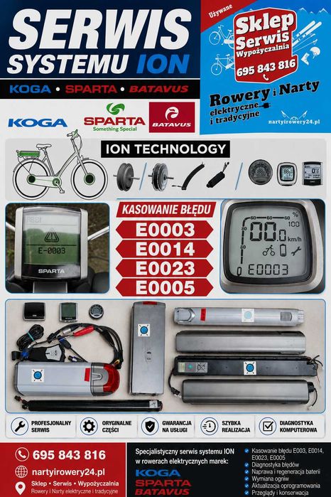 system ion sparta koga batavus hercules wymiana lcd dopisanie kodowanie serwis ion