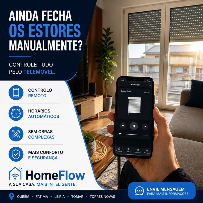 Estores Inteligentes | Controlo pelo Telemóvel | Instalação468690126242457601