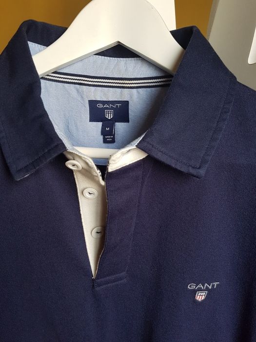 Long-sleeve polo shirt for men, dark blue color, GANT, size M