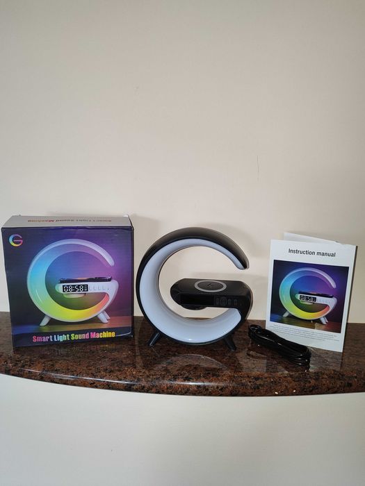 Budzik Zaokrąglony RGB z Ładowaniem Indukcyjnym