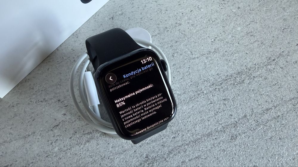 Apple Watch Series 9 45mm GPS Midnight – komplet, bardzo dobry stan